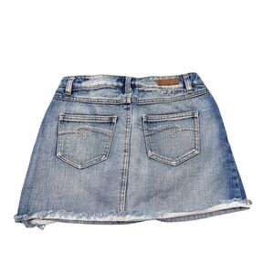Limited Too Denim Mini Skirt Y2K Frayed Hem Size 14
